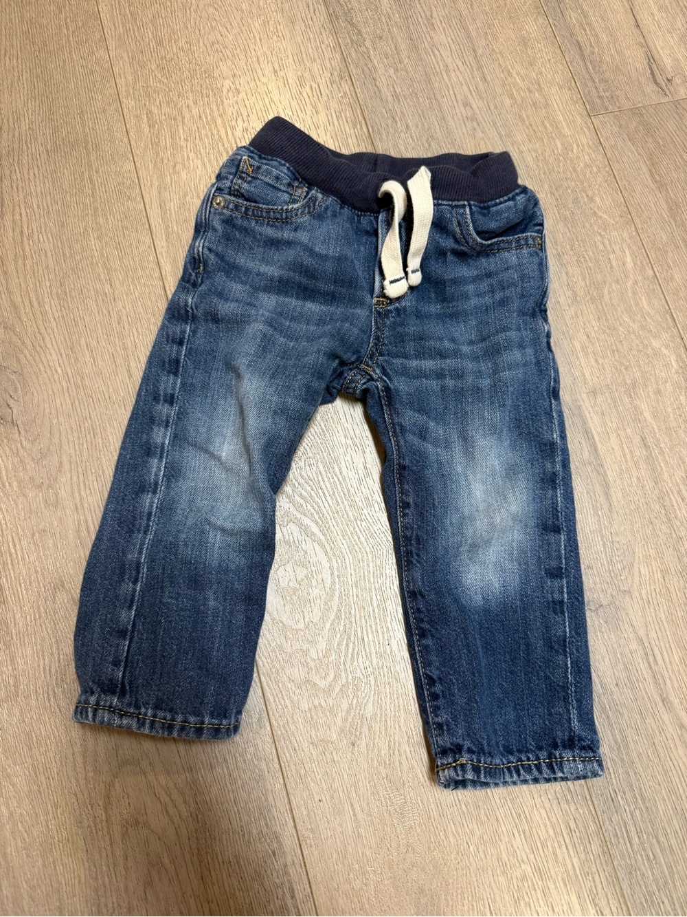 GAP Boys Dark Blue Drawstring Waist Denim Jeans